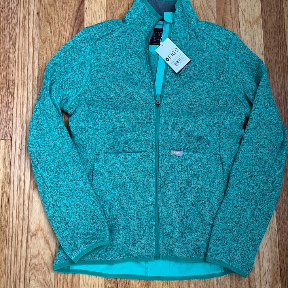 Figs Surgical Green On Shift Sweater Knit Jacket